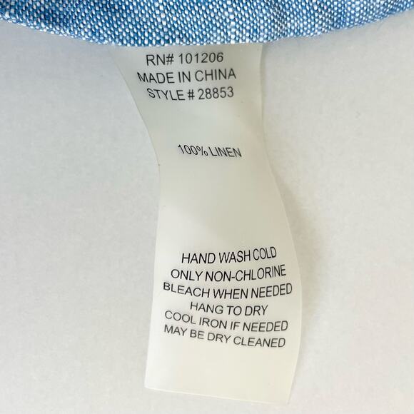 Soft Surroundings Blue Linen Button-Up Shirtdress Tunic NWOT - Picture 9 of 9